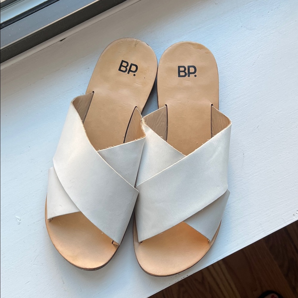 BP Women's White Slide Sandals